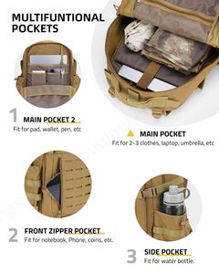 CVLIFE Sac à dos tactique Molle 40L pour hommes Sac à dos de randonnée en nylon pour le camping Trekking Sac à dos d'extérieur EDC Elemenentry Commute - Product Image 4