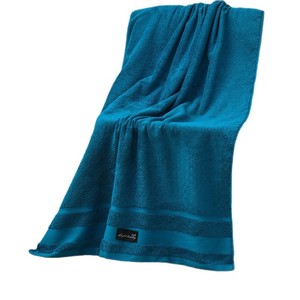 Serviette de bain en pur coton 70x140cm, absorbante, pour usage domestique, rectangulaire, couleur unie - Product Image 1