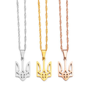 Collar con Colgante de la Bandera de Ucrania en Acero Inoxidable, Símbolos Nacionales, para Hombre y Mujer, Tryzub, Solidaridad Ucraniana, Joyería - Product Image 5