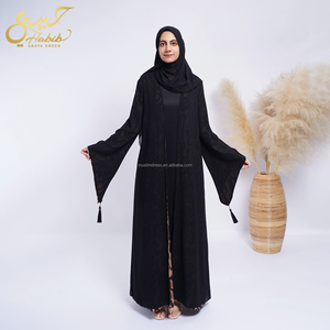 Habib doble cara Abayas mujeres musulmanas doble cara usando Abaya frente abierto Kimono estilo árabe Dubai musulmán Abaya - Product Image 6