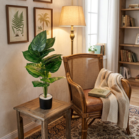 Plantes vertes artificielles en pot, fausses feuilles en bouquet, vente en gros d'usine, pas cher, pour la décoration de bureau et de chambre