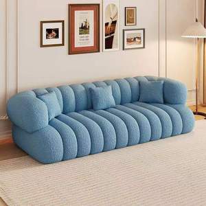 Sofá Moderno de Terciopelo con Mechones, Tres Plazas, para Sala de Estar, Estilo Nórdico, para Apartamento u Hotel - Product Image 1