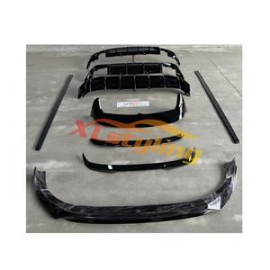 Pare-chocs de voiture XLstyling pour VW <span class=keywords><strong>Golf</strong></span> MK8 noir brillant séparateur avant lèvre diffuseur arrière <span class=keywords><strong>becquet</strong></span> jupe latérale - Product Image 1
