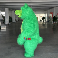 Costume gonflable d'ours Masha vert 2m/2.6m/3m, mascotte d'ours pour les événements de fête de carnaval