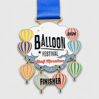 Médaille de course personnalisée en alliage de zinc émaillé pour carnaval, 5K, sport, marathon, avec breloques détachables – Vente en gros