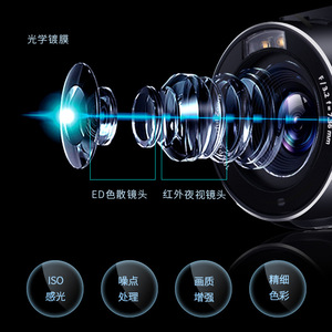กล้องวิดีโอดิจิทัล เซ็นเซอร์ CMOS 2.7K เลนส์ F3.2 มองเห็นในที่มืด หน้าจอสัมผัส ใช้ได้ทั้งในบ้านและการเดินทาง - Product Image 1