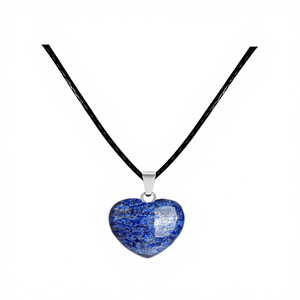 Pendentif en forme de cœur en lapis-lazuli plaqué or Cotigo avec bijoux en jade, motif floral et numérique, charme religieux indien, Chine - Product Image 1