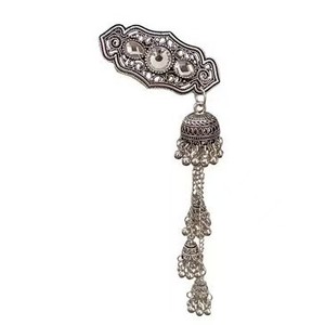 Nouvelle Pince à Cheveux en Alliage de Zinc HTJT, Style Ethnique Chinois, avec Pendentif Clochette Turquoise, pour Femme, Rétro, Haut de Gamme, Luxe Léger - Product Image 1