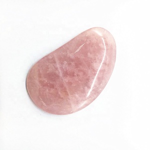Outil Gua Sha en quartz rose Drainage lymphatique Masseur facial pour les poches Anti-âge Soins de la peau - Product Image 1