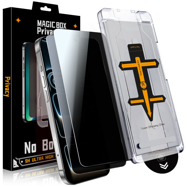 Anti-Spy 0.18mm 2.5D 9H Tempered Glass Screen Protector for 11/12/13 Pro Max/14 Plus Easy Installation Privacy Screen Protector