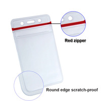 Bestom 1815-1110 Porte-étiquette nominatif en PVC transparent personnalisable Étui pour cartes d'identité professionnelles durable Porte-badge standard Accessoire