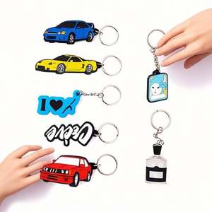 Porte-clés promotionnel en silicone PVC personnalisé sur mesure avec votre logo vente en gros - Product Image 1