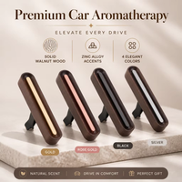 Désodorisant Voiture Luxe Bois Noyer Clip Ventilation Évaporation Naturelle Sans Électricité Longue Durée Cadeau B2B OEM
