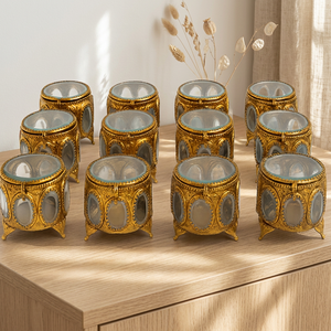 Vintage Jewelry Box Art Deco Design Durable Glass Lightweight Storage Trays Eco-Friendly Waterproof Outdoor <b>Wall</b> Home Decor - Product Image 3
