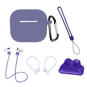 Nuovo prodotto di fabbrica Silicone morbido 6 in 1 per Airpods pro 3 custodie Premium per auricolari Apple con gancio - Product Image 4