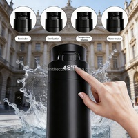 Bouteille d'eau UV portable avec logo personnalisé, contrôle intelligent par application, affichage de la température, mesure de la consommation d'eau et rappel pour boire.
