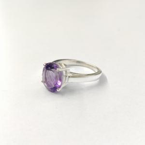 แหวนพลอยอเมทิสต์ เงินแท้ 925 แหวนพลอยทำมือ คอลเลคชั่นแหวนเงินคุณภาพ ราคาขายส่ง - Product Image 4