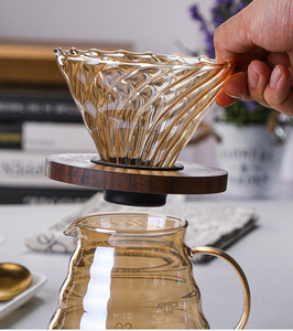 Kingze nouveau style verre borosilicate serveur de café filtre tasse cafetière goutte à goutte à main verser sur ensemble de cafetière - Product Image 2