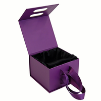Boîte cadeau en gros de style livre violet avec insert moulé et ruban de tirage pour emballage professionnel et cadeaux
