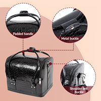 Valise de toilette de voyage personnalisée de grande capacité, organisateur imperméable, trousse de maquillage, valise de rangement pour les ongles, sac de maquillage pour les cosmétiques