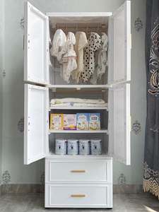 <span class=keywords><strong>Cuisine</strong></span> à 3 niveaux deux portes pour enfants bébé plastique <span class=keywords><strong>rangement</strong></span> pliable vêtements armoire suspendue chambre salon - Product Image 5