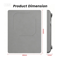 Table de cuisson à induction portable et mince 2100 W avec commande tactile et surface en verre gris