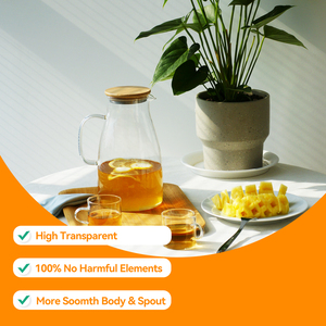 1.6L trong suốt cao thủy tinh borosilicate bình nước ấm đun nước với nắp tre và xử lý chịu nhiệt Thân thiện với môi OEM/ODM - Product Image 3