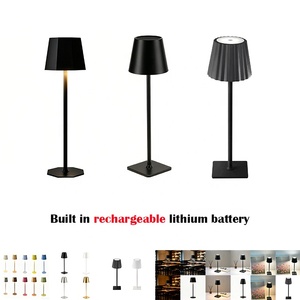 USB Rechargeable Wireless Table Lamp Multiple Shade Styles Ambient <b>Night</b> <b>Light</b> For Cafe Dining Room Hotel Desktop Decoration - Product Image 1