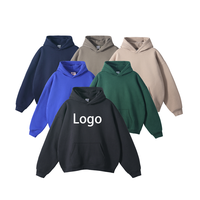Sudadera con Capucha Casual con Logotipo Bordado Personalizado, Sudadera de Forro Polar Grueso de Alta Calidad de 350 g, Sudadera con Capucha de Invierno para Hombre, Talla Grande, con Bolsillos