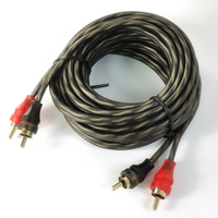 Premium 2 prise RCA/2 prise RCA M/M 1M câble Audio de voiture plaqué or PVC veste connecteur stéréo 1080p tresse paire torsadée Stock
