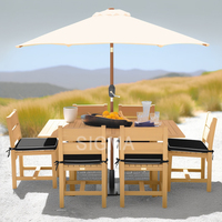 Chaise de salle à manger d'extérieur en teck massif moderne, ergonomique, durable, résistante aux intempéries, écologique, tailles personnalisées, patio, jardin