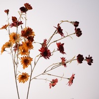 Bunga Safflower Cosmos Buatan Warna Musim Gugur Berkualitas Tinggi, Bunga Chamomile untuk Dekorasi Pernikahan, Rumah, dan Halloween
