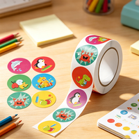 Autocollants personnalisés Haoxuan en rouleau, directement de l'usine, étiquettes adhésives en papier écologique pour récompenses scolaires des enfants, imperméables