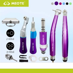 Kit de pièces à main à haute vitesse avec roulement en céramique à bouton-poussoir LED coloré et kit de pièces à main à basse vitesse avec pulvérisation d'eau externe - Product Image 1
