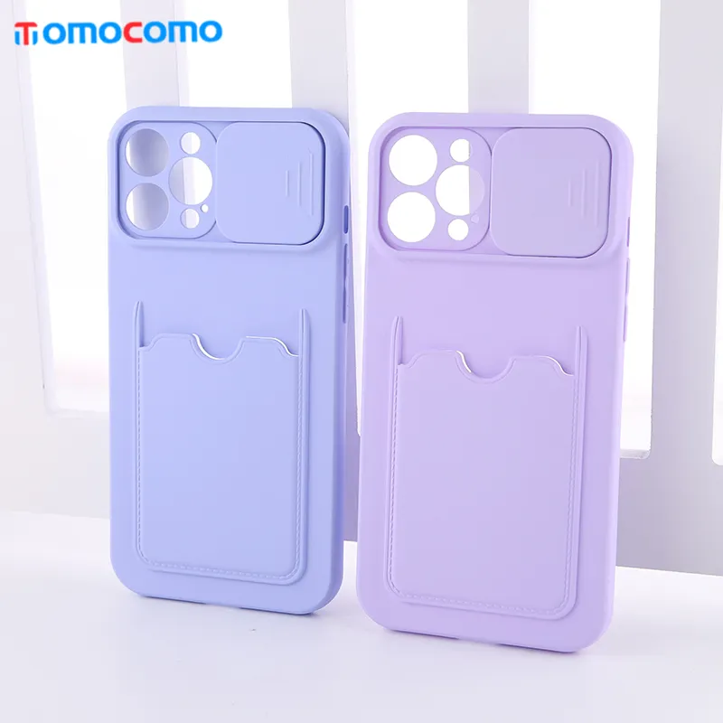 TOMOCOMO – coque de téléphone en gel de silice avec fente pour carte pour iPhone 12 11 13 Pro X XS XR 7 8 Plus