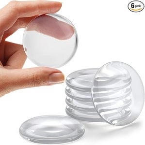 Round Glass Door <b>Stoppers</b> 6pcs Self-Adhesive Wall Protectors Circular Shape Clear Protective Buffer Blocks for Doors - Product Image 3