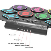 Kit de batterie électronique portable USB MIDI en silicone enroulable pour la pratique sur ordinateur avec sortie USB/MIDI – Vente en gros