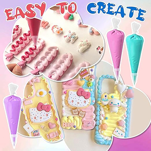 Pegamento de Arcilla Plástica Decorativa Personalizado al por Mayor 100g DIY Crema Batida de Simulación Hecha a Mano para Decoración de Fundas de Teléfono y Espejos Slime Edades 5+ - Product Image 4