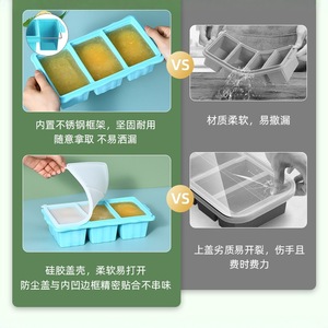 <b>Silicone</b> Jelly Pudding Mold With Lid 3 Compartment <b>Baking</b> Pastry Tool For Food Storage - Product Image 2