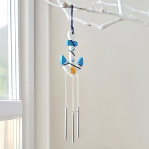 Campanas <span class=keywords><strong>de</strong></span> Viento Estilo Mediterráneo Hailan con Ancla <span class=keywords><strong>de</strong></span> Hierro, Tubos Metálicos Musicales, Colgantes para Ventanas y Balcones, Campanas, Estilo Oceánico - Product Image 4