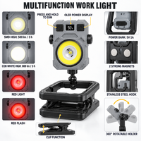Wiederaufladbare COB-LED-Arbeitsleuchte 6000K Weiß 500lm 800lm Freihändige Clip-Rotationslampe für Autoreparatur und Werkstatt