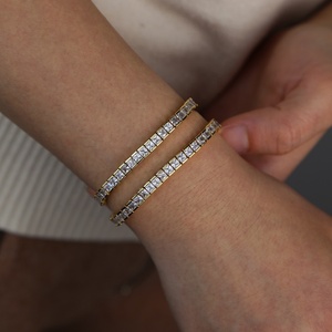 Pulsera de Tenis Rectangular con Circonitas, Chapada en Oro, de <span class=keywords><strong>20cm</strong></span>/21cm, Estilo Hip Hop, para Hombre - Product Image 5