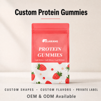 Gummies protéinés naturels à la fraise OEM/ODM avec 17g d'isolat de protéines de lactosérum pour la croissance musculaire, bonbons gélifiés sans sucre pour adultes