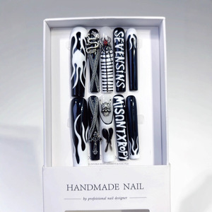 Offre Spéciale – <span class=keywords><strong>Faux</strong></span> <span class=keywords><strong>Ongles</strong></span> Longs en Forme de Cercueil Faits Main, Robustes et Prêts à Poser, Idéals pour Salons - Product Image 5