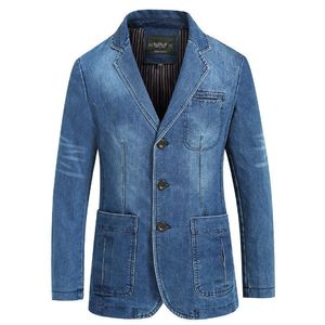 Giacca <span class=keywords><strong>Blazer</strong></span> in Jeans <span class=keywords><strong>Casual</strong></span> da <span class=keywords><strong>Uomo</strong></span> Servizio OEM Autunno Inverno per Ragazzi con Collo a V Taglie Forti - Product Image 3