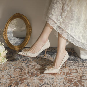 Chaussures de mariage pour femmes, style coréen 2006, bout pointu, plateforme en cristal, chaussures de mariée, tendance de la mode des demoiselles d'honneur, toujours tendance - Product Image 3