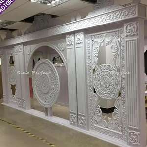 Fondo de Acrílico Blanco de Lujo para Decoración de Bodas, Fondo de PVC para Decoración de Fiestas y Banquetes - Product Image 1