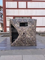 Tente de chasse pop-up à 360 degrés avec perspective unidirectionnelle, boucles pour brosses, grande fenêtre, camouflage, abri au sol pour la photographie de cerfs