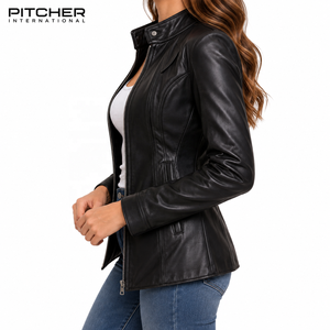 Proveedor de Chaquetas de Cuero para Mujer de Marca Privada para Minoristas Estadounidenses, Chaqueta de Cuero para Mujer de Moda al por Mayor OEM - Product Image 4