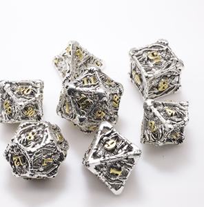 Ensemble de dés en métal pour <span class=keywords><strong>jeu</strong></span> de rôle <span class=keywords><strong>King</strong></span> Kong Man TRPG Dungeons and Dragons, multi-faces, avec couleurs et design personnalisables, 10 couleurs disponibles - Product Image 1